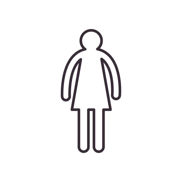 Аватар жінка лінія стиль значок векторний дизайн — стоковий вектор