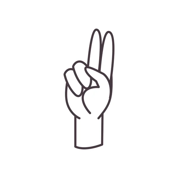 U kézjel nyelv vonal stílus ikon vektor tervezés — Stock Vector