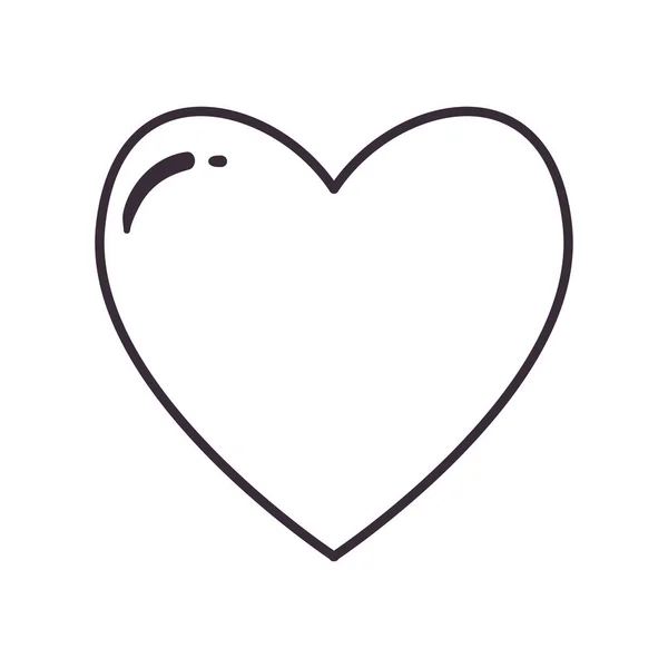 Corazón línea estilo icono vector diseño — Vector de stock