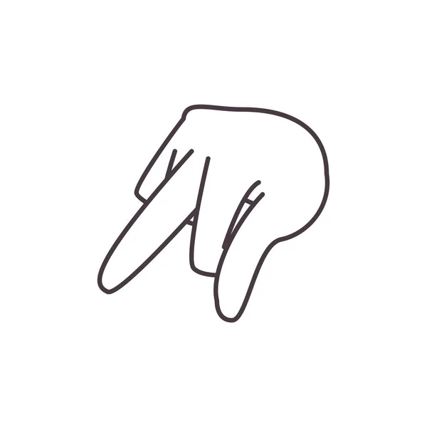 P el işareti dil çizgisi simge vektör tasarımı — Stok Vektör