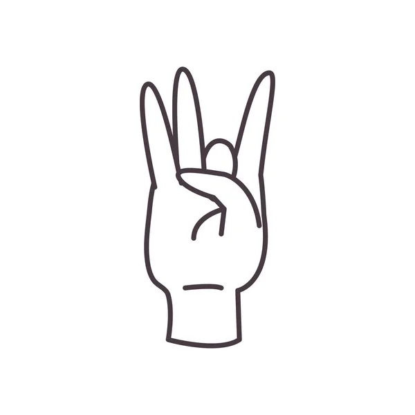 Nyolc kézjel nyelv vonal stílus ikon vektor tervezés — Stock Vector