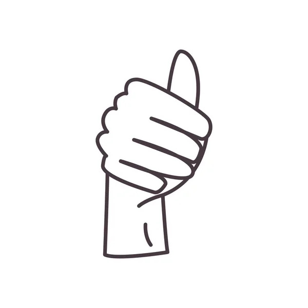 l hand sign language line style icon vector design