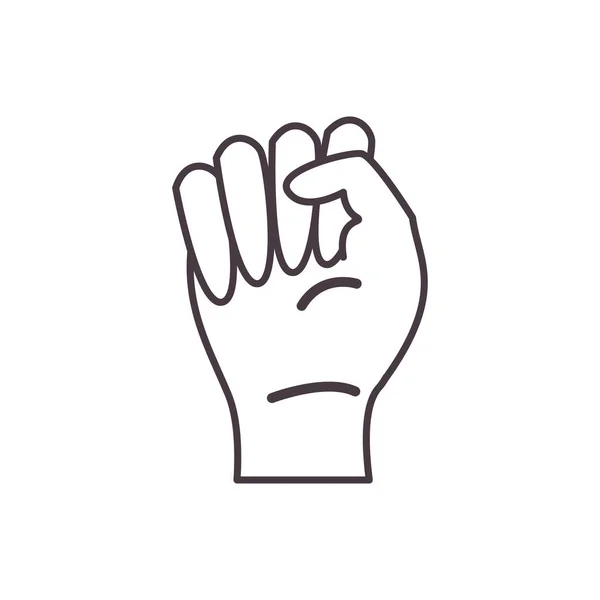 ( 영어 ) Power to hand sign language line style icon vector design — 스톡 벡터