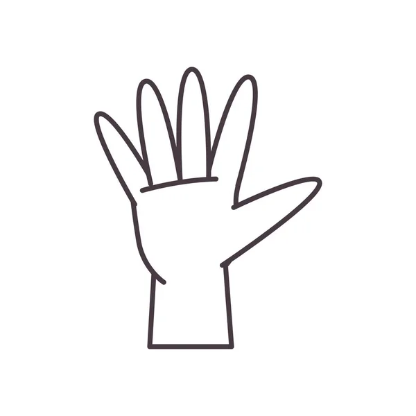 Five hand sign language line style icon vector design — Stock Vector