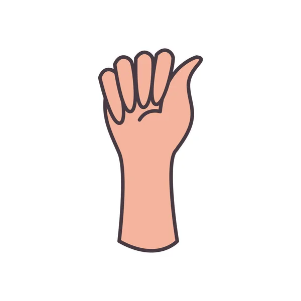 Une ligne de langage gestuel et un design vectoriel d'icône de style de remplissage — Image vectorielle