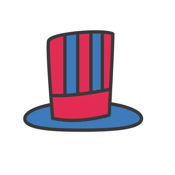 Ligne de chapeau rayé et design vectoriel icône de style de remplissage — Image vectorielle