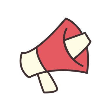 megafon satırı ve biçim ikonu vektör tasarımı