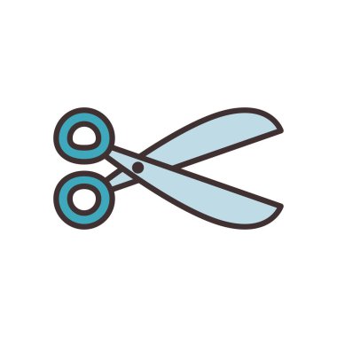 makas çizgisi ve biçim ikonu vektör tasarımını doldur