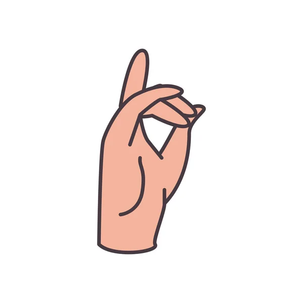 Dhand sign language line 및 fill style icon vector design — 스톡 벡터