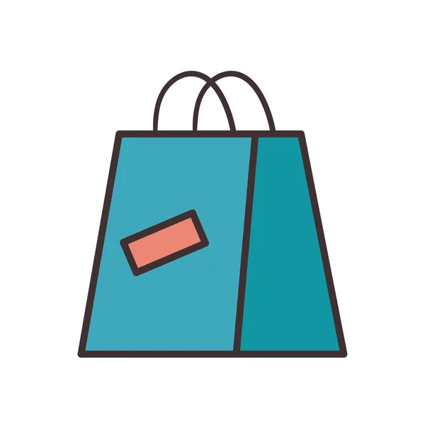 Linha de saco de compras e design de vetor ícone de estilo de preenchimento — Vetor de Stock
