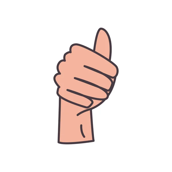 I hand sign language line and fill style icon vector design — 스톡 벡터