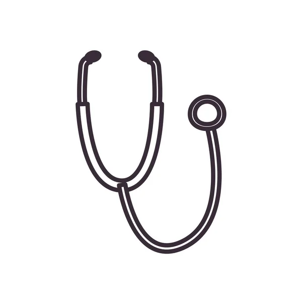 Medische stethoscoop lijn stijl pictogram vector ontwerp — Stockvector