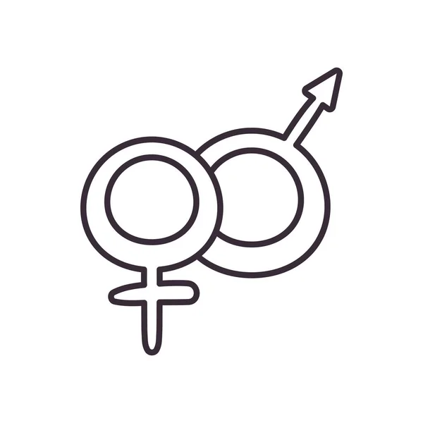 Hetero design vektoru stylu genderové linie — Stockový vektor