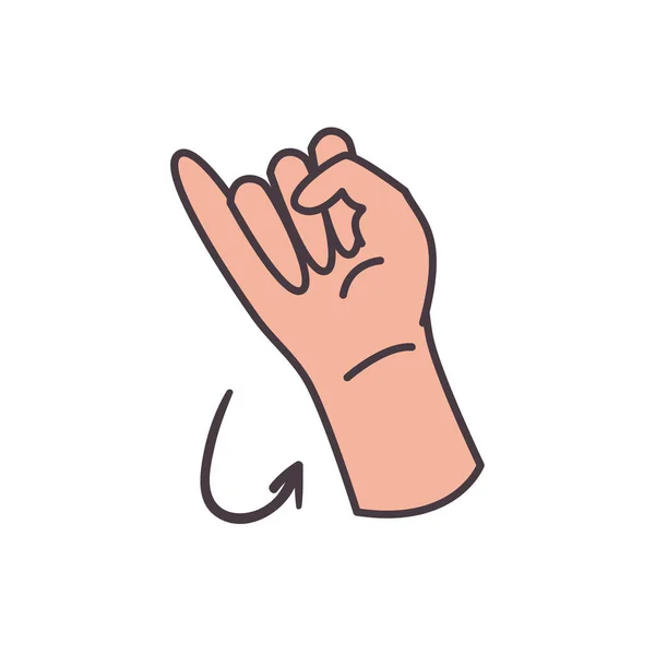 I hand sign language line and fill style icon vector design — 스톡 벡터