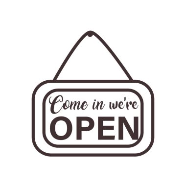 Açık afiş çizgisi biçim vektör tasarımı.