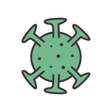 covid 19 virüs hattı ve biçim ikonu vektör tasarımını doldur