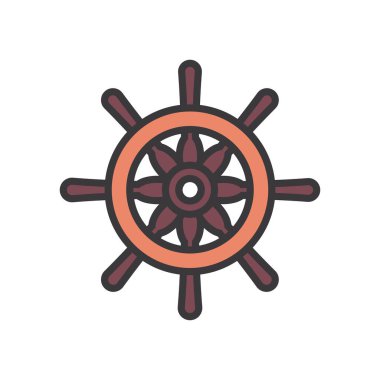 Dümen çizgisi ve biçim simgesi vektör tasarımını doldur