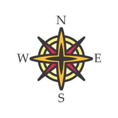 pusula satırı ve biçim ikonu vektör tasarımını doldur