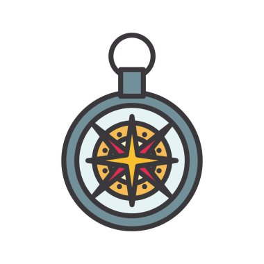 pusula satırı ve biçim ikonu vektör tasarımını doldur