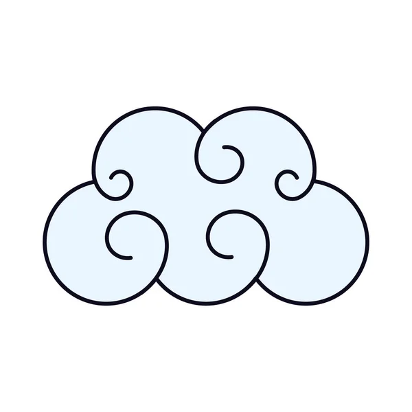 Obrázek ikony cloudu, styl čáry a výplně — Stockový vektor