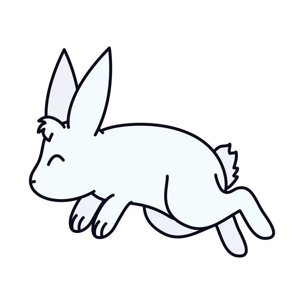 Mediados de otoño icono de conejo, línea y estilo de relleno — Vector de stock