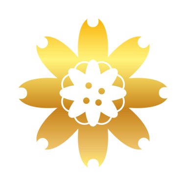 Sonbahar ortası konsepti, oryantal çiçek ikonu, gradyan tarzı