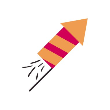 Ayrı kutlanan havai fişek düz stil ikon vektör tasarımı