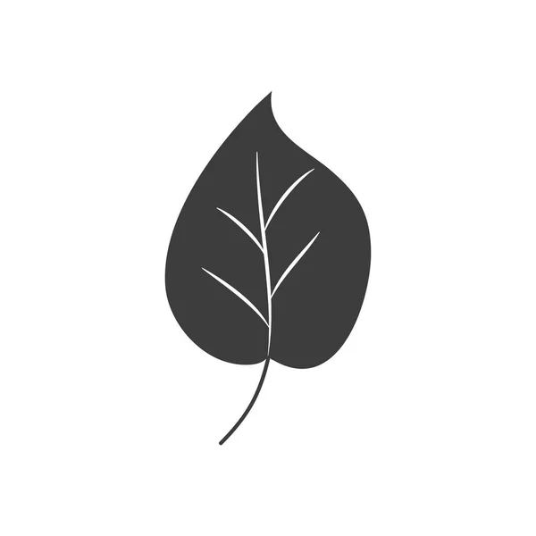 Icono de hoja seca, estilo de silueta — Vector de stock