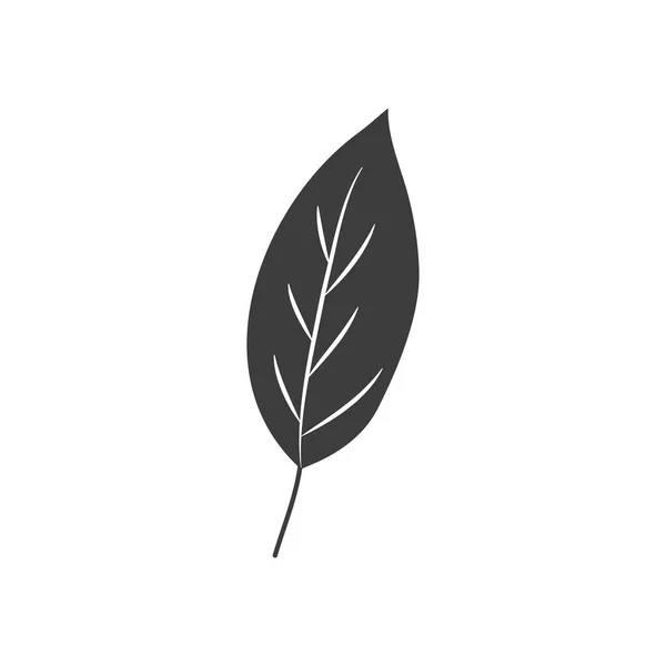 Icono de la hoja de otoño, estilo silueta — Vector de stock