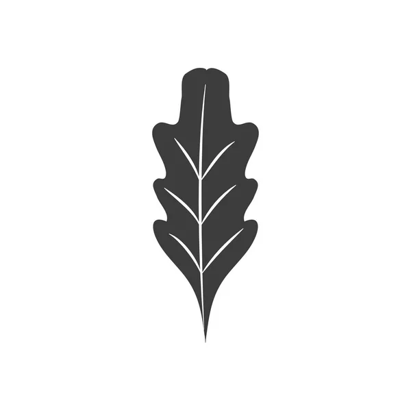 Icône feuille de chêne d'automne, style silhouette — Image vectorielle