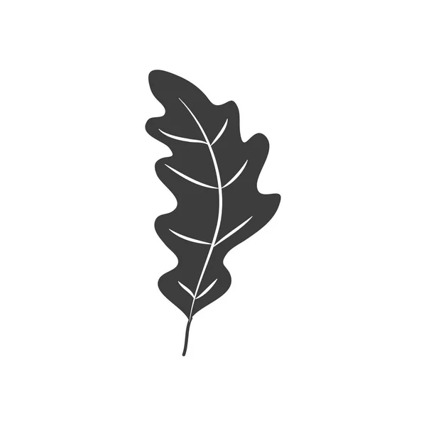 Concepto de hojas de otoño, icono de hoja de roble, estilo silueta — Vector de stock