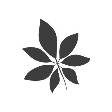 at kestanesi yaprağı simgesi, siluet tarzı