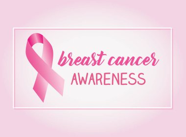 Pembe kurdele ikonlu meme kanseri farkındalığı tasarımı