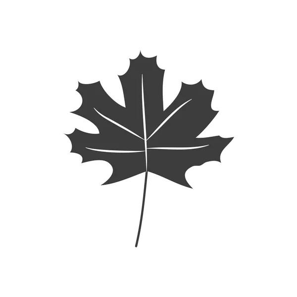 Concepto de hojas de otoño, icono de hoja de arce, estilo silueta — Vector de stock