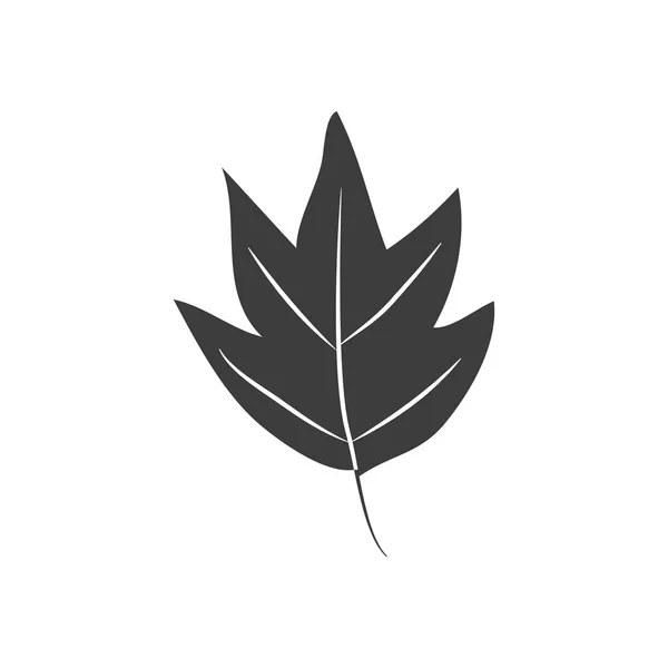 Concepto de hojas de otoño, icono de hoja de espino, estilo silueta — Vector de stock
