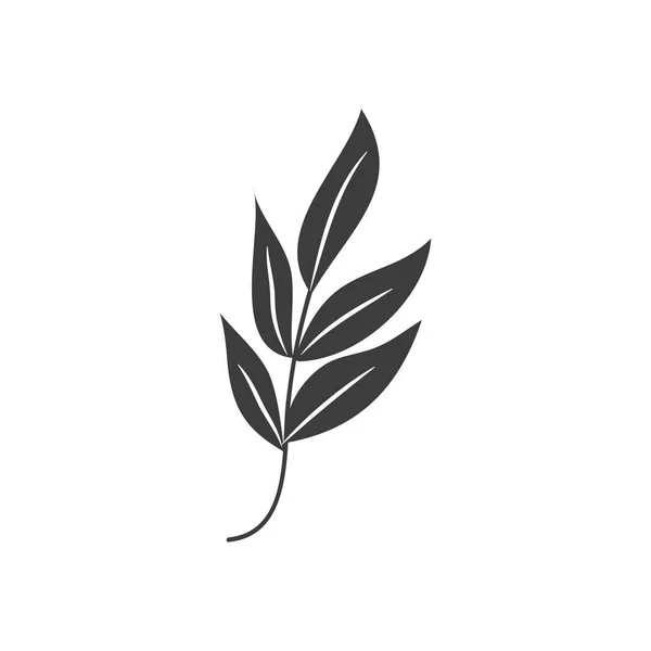 Icono de hoja de fresno de otoño, estilo silueta — Vector de stock