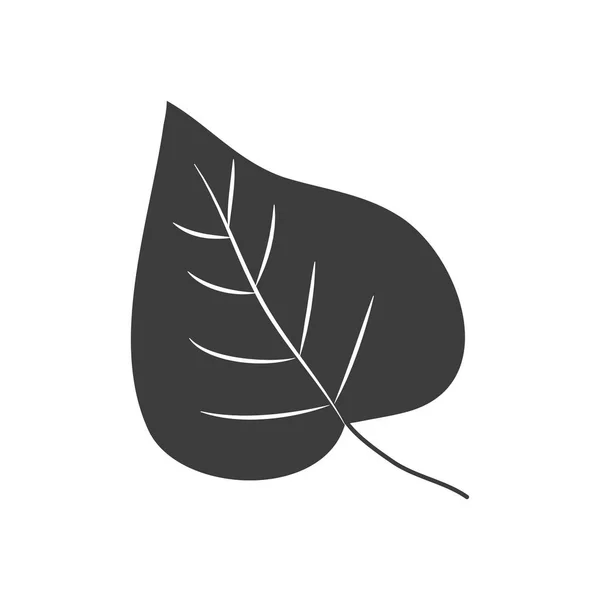 Icono de hoja de tilo, estilo silueta — Vector de stock