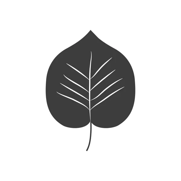 가을 낙엽 컨셉, 린덴 잎 아이콘, 실루엣 스타일 — 스톡 벡터