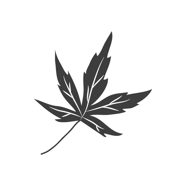 Icône feuille d'érable argentée, style silhouette — Image vectorielle