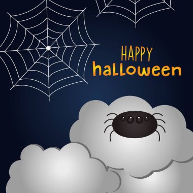 Örümcek ve örümcek ağıyla Cadılar Bayramı tasarımınız kutlu olsun.