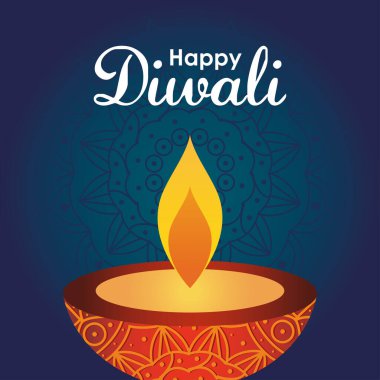 diwali festival tasarımı kırmızı diya lamba ikonu