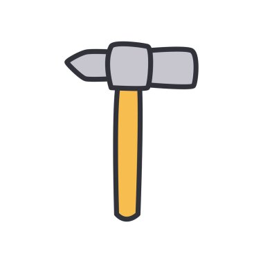 Çekiç çizgisi ve biçim ikonu vektör tasarımı