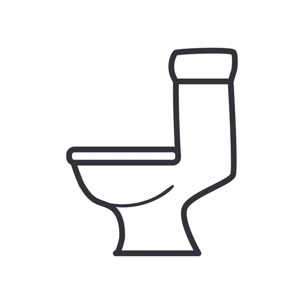 Design vectoriel d'icône de style ligne de toilette — Image vectorielle