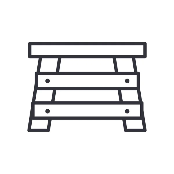 Construcción barrera línea estilo icono vector diseño — Archivo Imágenes Vectoriales