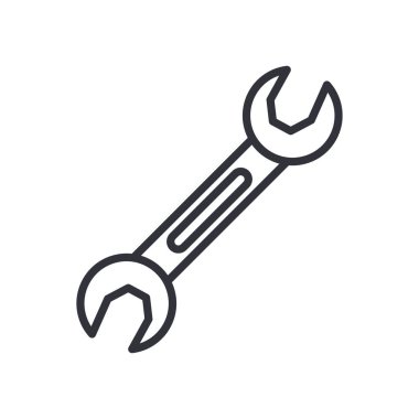 İngiliz anahtarı çizgisi biçim vektör tasarımı