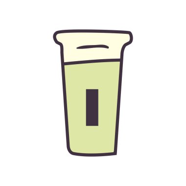 çay kupası satırı ve biçim ikonu vektör tasarımı