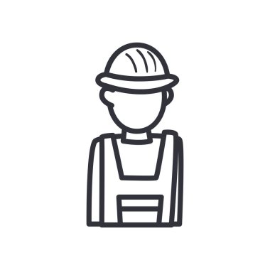 Miğfer çizgisi biçim vektör tasarımına sahip kurucu adam