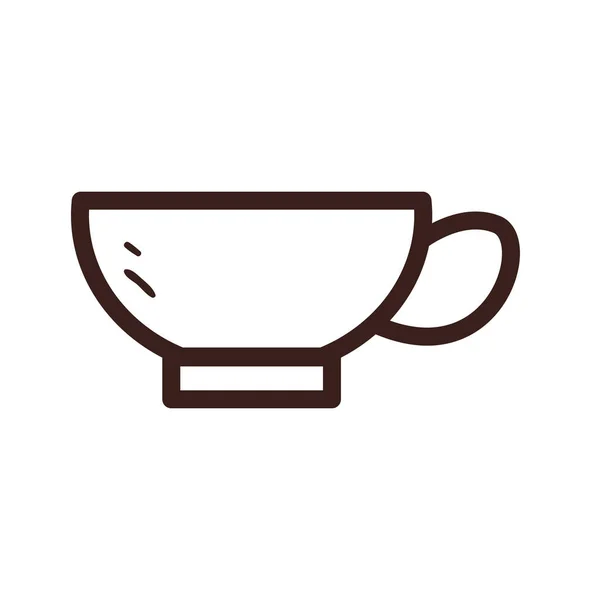 Koffie cup lijn stijl pictogram vector ontwerp — Stockvector