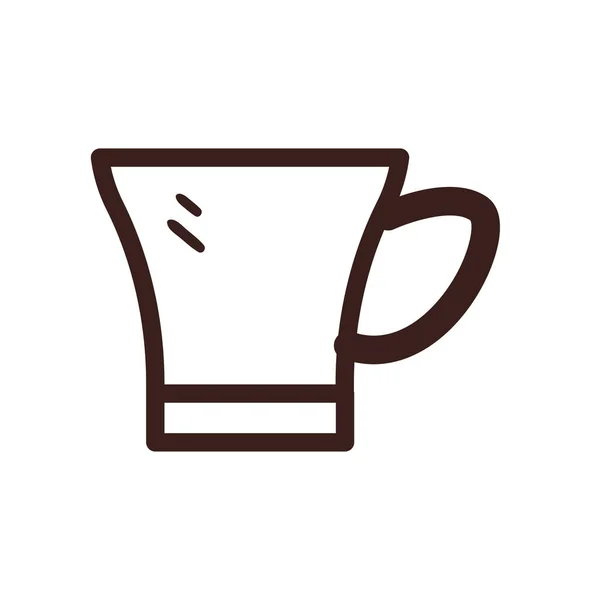 Koffie mok lijn stijl pictogram vector ontwerp — Stockvector