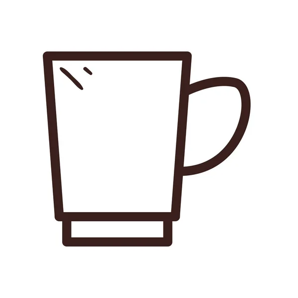 커피 머그 라인 스타일 아이콘 벡터 설계 — 스톡 벡터